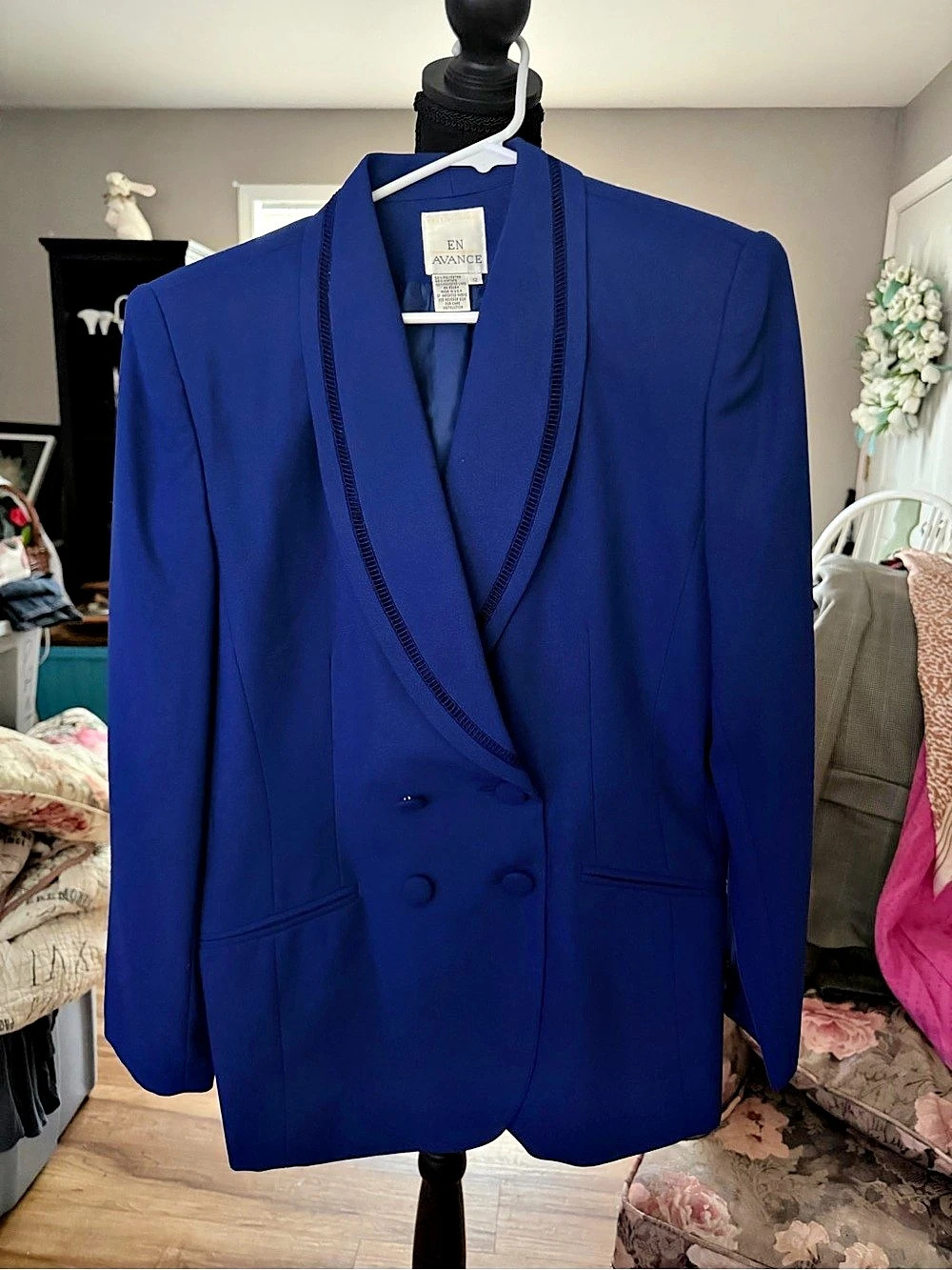 En Avance Women's Blue Blazer Size 12 Like New
